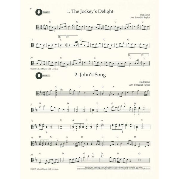 Schott Irish Folk Tunes For Viola