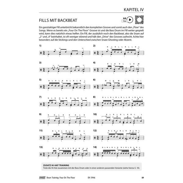 Hage Musikverlag Drum Training 4 On The Floor