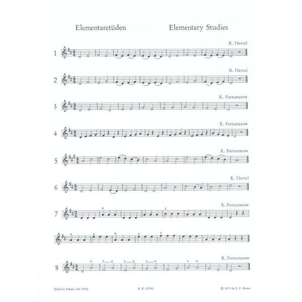 Edition Peters Violinschulwerk Etüden 1