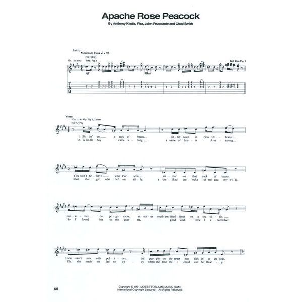 Hal Leonard Red Hot Chili Blood Guitar