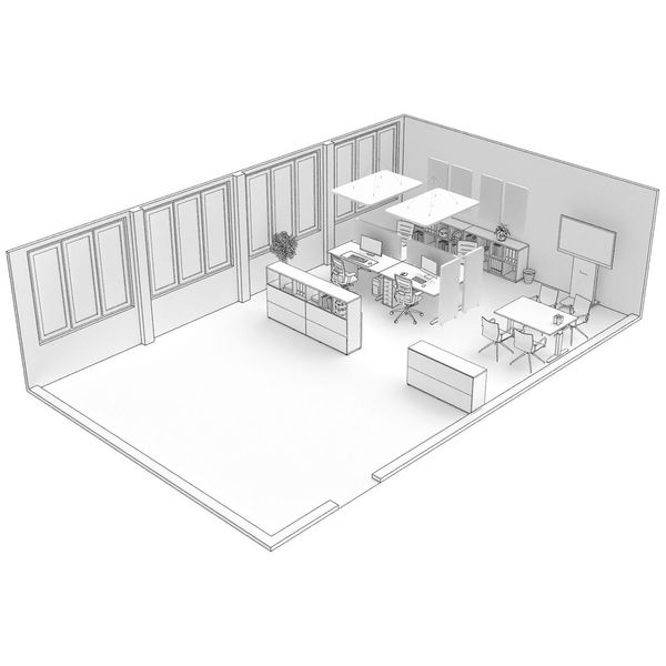 t.akustik Office Set Open Plan WH