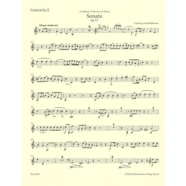 Brenreiter Beethoven Sonate F-Dur op. 17