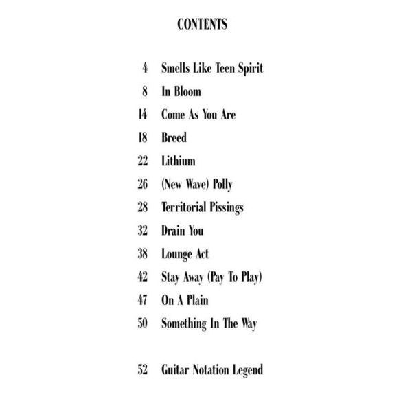 Hal Leonard Nirvana Nevermind Guitar