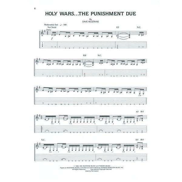Hal Leonard Megadeth Rust In Peace