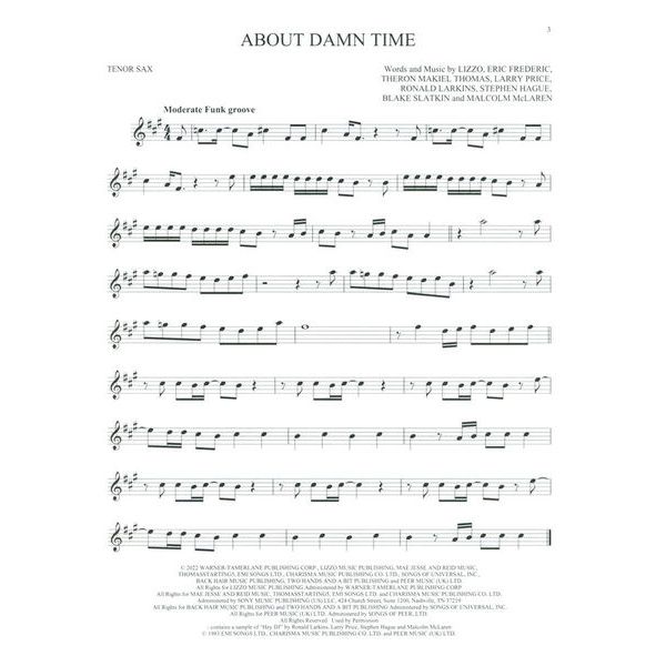 Hal Leonard 101 Top Hits for Tenor Sax