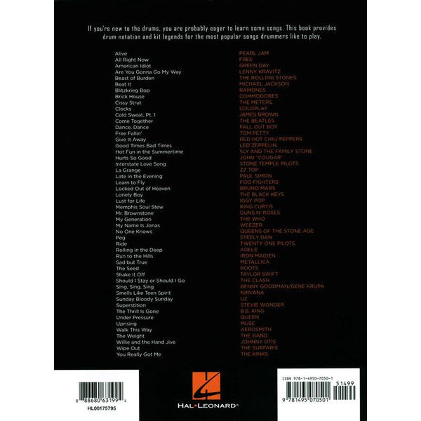 Hal Leonard First 50 Songs You Should Drum