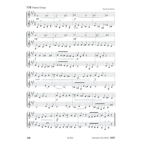 Hage Musikverlag Klarinetten Fuchs 1