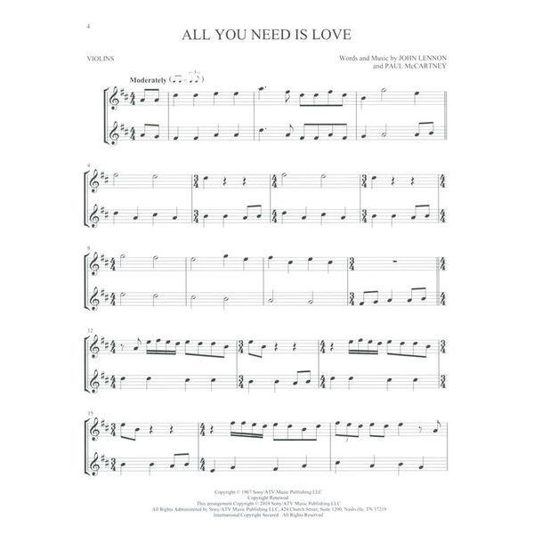 Hal Leonard The Beatles For Two Violins