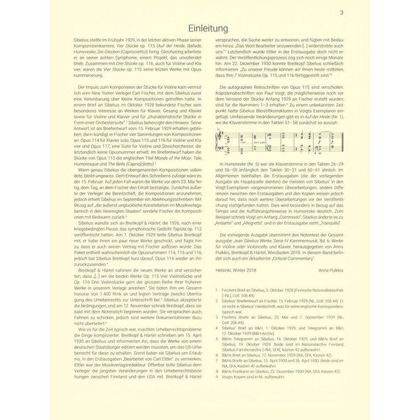 Breitkopf & Hrtel Sibelius 4 Stücke Violine