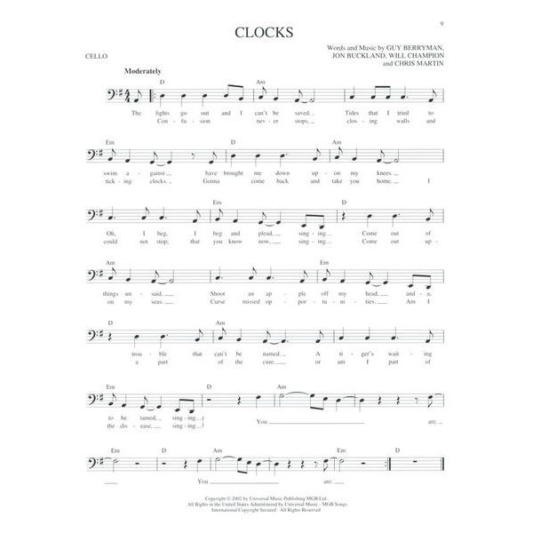 Hal Leonard Easy Pop Melodies Cello