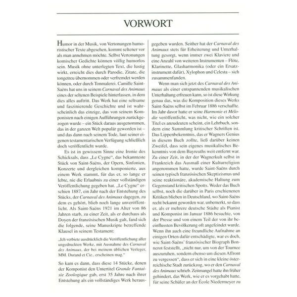 Edition Eulenburg Saint-Saens Karneval der Tiere
