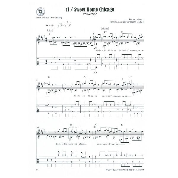 Acoustic Music Books Sweet Home Chicago