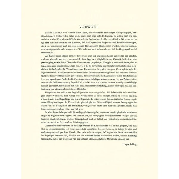 Edition Peters Kayser 36 Etüden op. 20 Violin