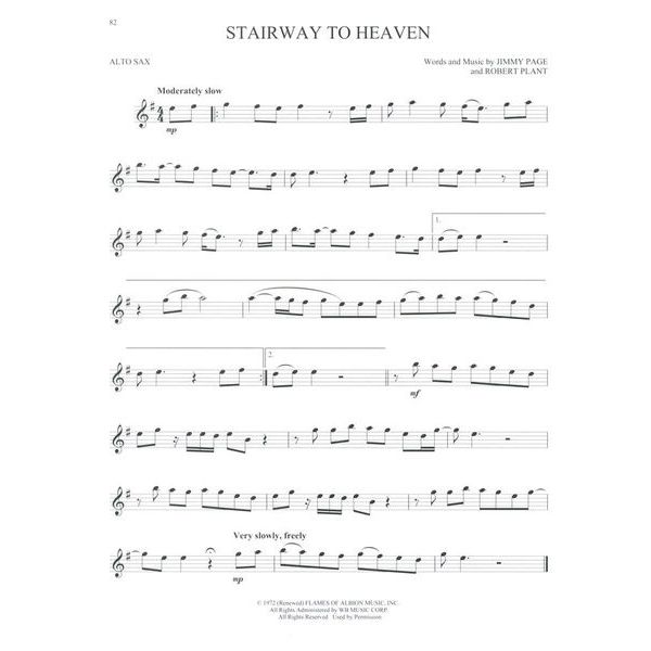 Hal Leonard Greatest Songs Of Rock A-Sax