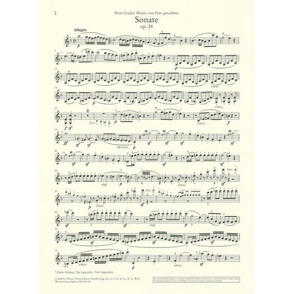 Wiener Urtext Edition Beethoven Sonate Violin