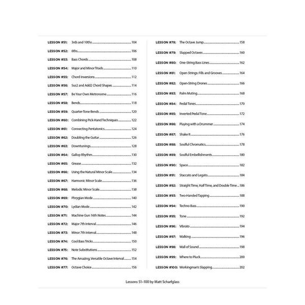 Hal Leonard 100 Rock Lessons Bass