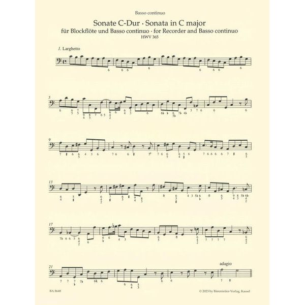 Brenreiter Hndel Flötensonate C-Dur