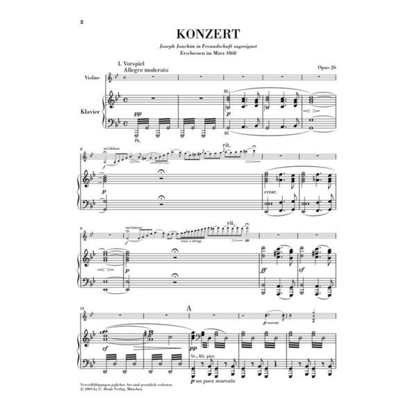 Henle Verlag Bruch Violinkonzert g-moll