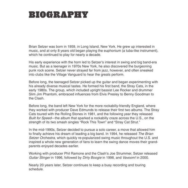 Hal Leonard The Guitar Of Brian Setzer