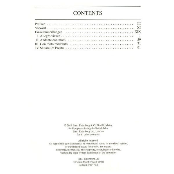 Edition Eulenburg Mendelssohn Sinfonie Nr. 4