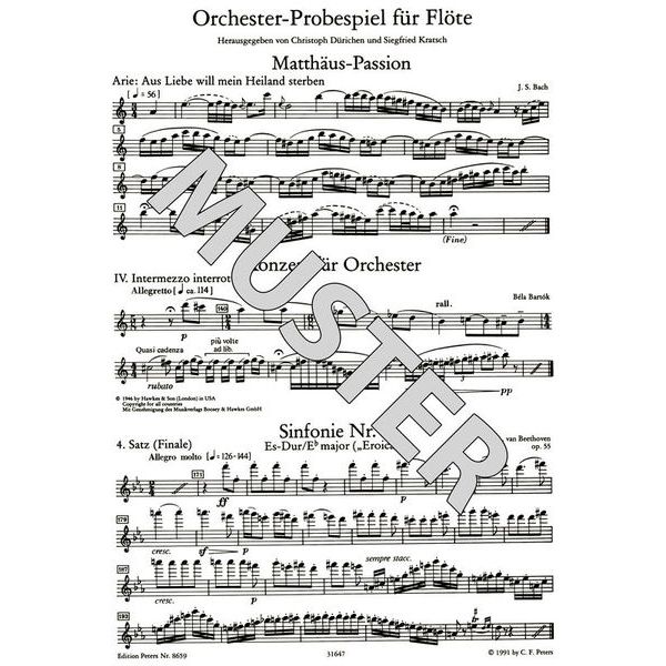 Edition Peters Orchester Probespiel Flöte