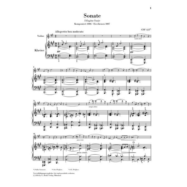 Henle Verlag Franck Violinsonate A-Dur