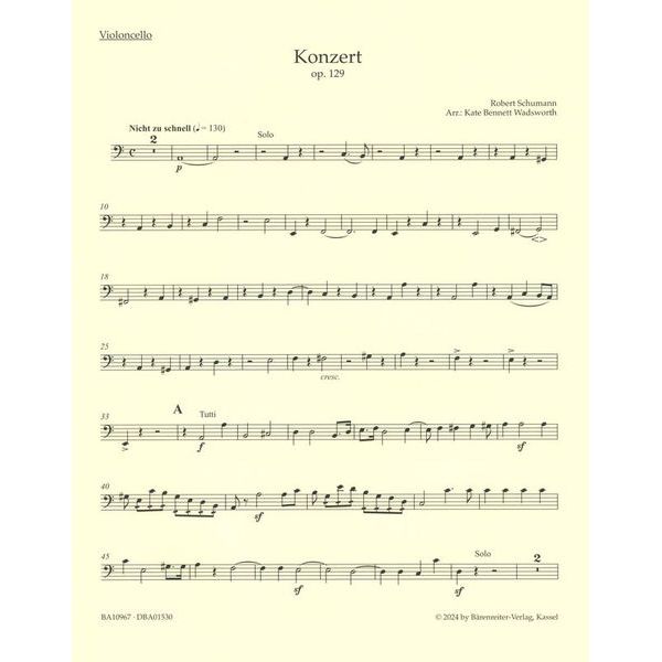 Brenreiter Schumann Concerto a-moll