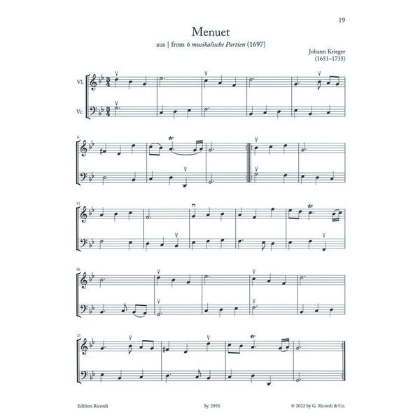 Ricordi Barock-Duos Violine und Cello