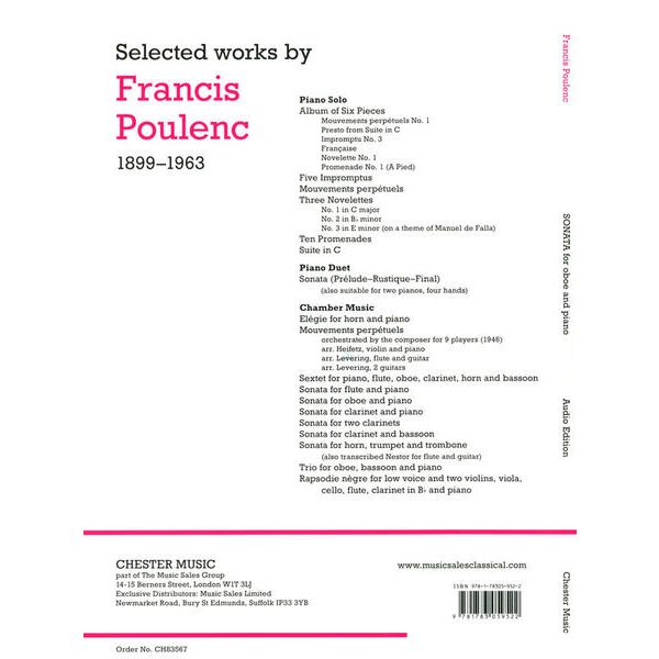 Chester Music Poulenc Sonata For Oboe