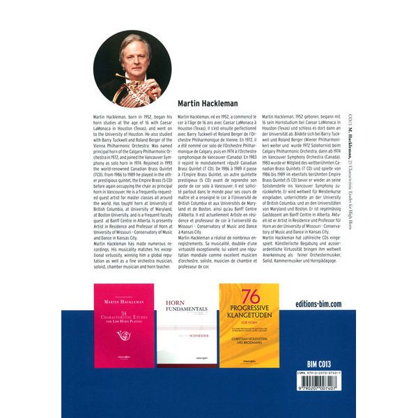 Editions Bim 21 Characteristic Etudes High