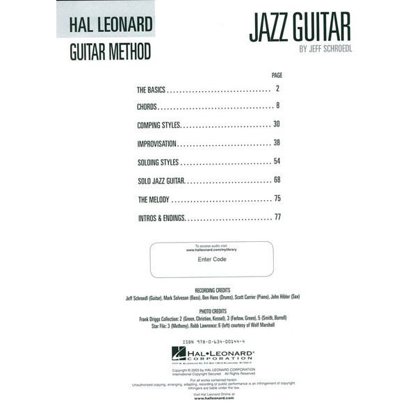 Hal Leonard Guitar Method Jazz Guitar
