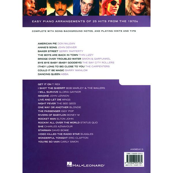 Hal Leonard Really Easy 70's Hits