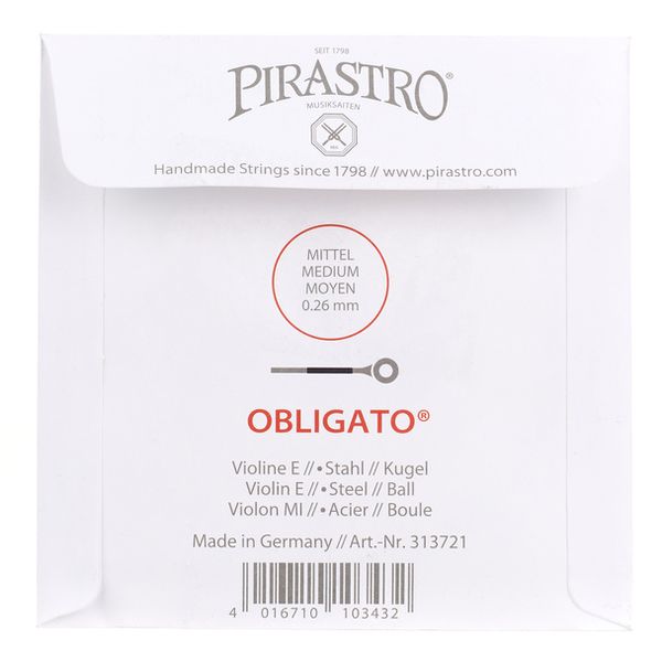 Pirastro Obligato E Violin 4/4 BE Steel