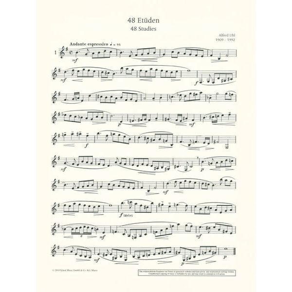 Schott 48 Etüden für Klarinette