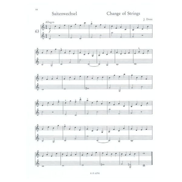 Edition Peters Violinschulwerk Etüden 1