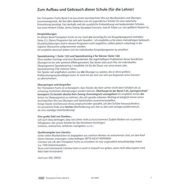 Hage Musikverlag Trompeten Fuchs 3
