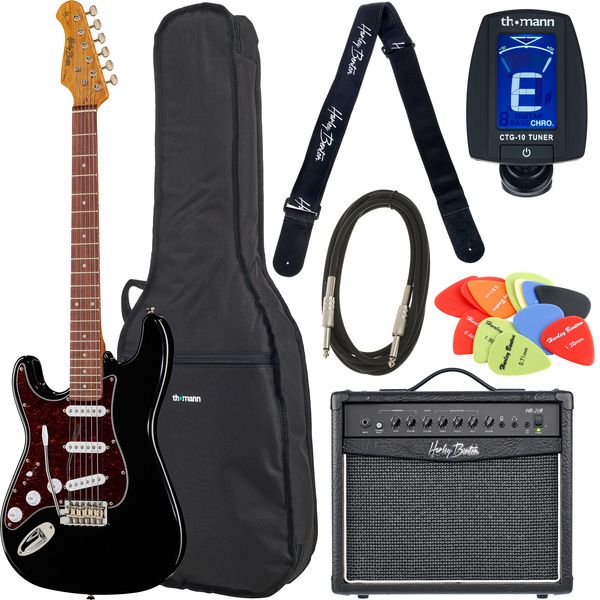 Harley Benton ST-62LH BK Vintage Seri Bundle