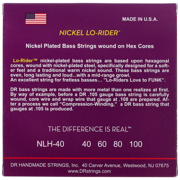 DR Strings Nickel Lo-Rider NLH-40