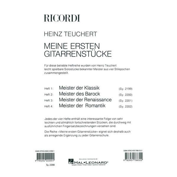 Ricordi Meine ersten Gitarrenstücke 2