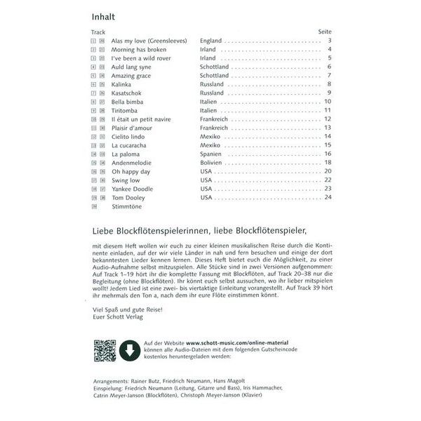 Schott Die schönsten Folksongs Rec