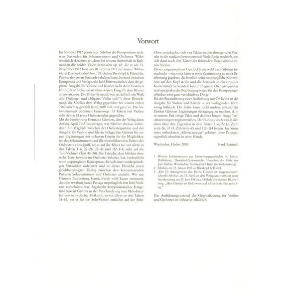 Breitkopf & Hrtel Sibelius Serenata D-Dur Violin