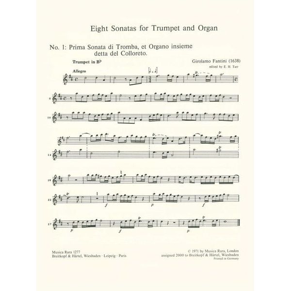 Breitkopf & Hrtel Fantini 8 Sonatas