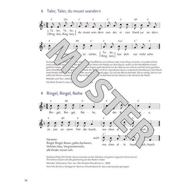 Carus Verlag Kinderlieder Liederbuch