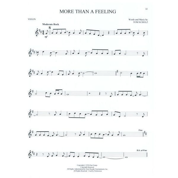 Hal Leonard Greatest Songs Of Rock Violin