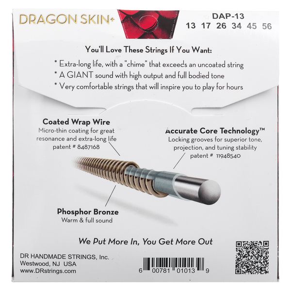 DR Strings Dragon Skin+ DAP-13/56 Coated