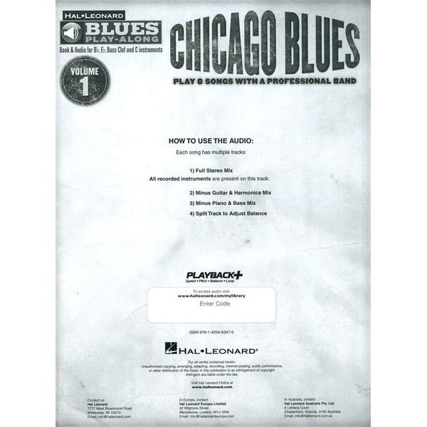 Hal Leonard Blues Play-Along Chicago Blues