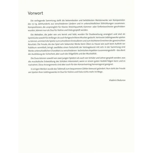 Brenreiter Classic Hits Violin Viola