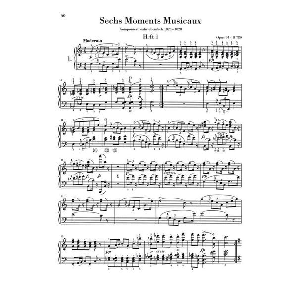 Henle Verlag Schubert Impromptus Moments