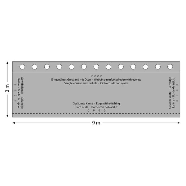 Stairville Curtain 300g/m 9.0x3.0m DGr
