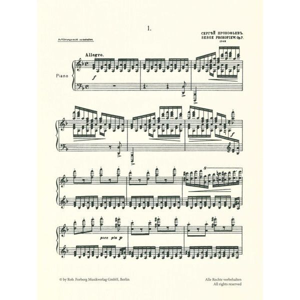 Robert Forberg Musikverlag Prokofjew 4 Etüden